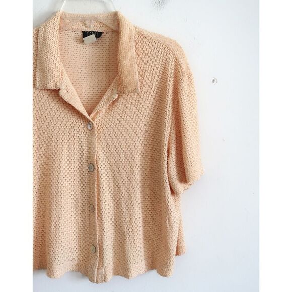 Teddi Dresses Yellow Eyelet Short Sleeve Blouse - Size Small - Picture 2 of 7